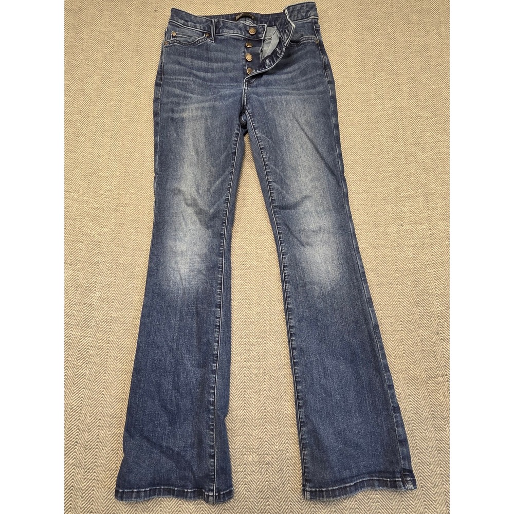 Simply Vera Vera Wang Womens Blue Bootcut Jeans Button Fly Size 10 Medium Wash